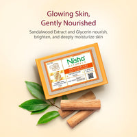 Nisha Sandalwood Body Cleansing Soap Bar 125g â€“ Paraben Free, Vegan, Gentle Cleanse for Soft & Supple Skin, Suitable for All Skin Types, Men & Women