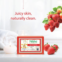 Nisha Strawberry Body Cleansing Soap Bar 125g â€“ Paraben Free, Vegan, Gentle Cleanse for Soft & Supple Skin, Suitable for All Skin Types, Men & Women