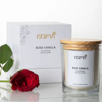 Nurvi Rose Vanilla Soy Wax Candle 200 gm