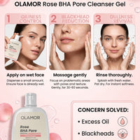 OLAMOR Rose BHA Pore Cleanser Gel - 120gm