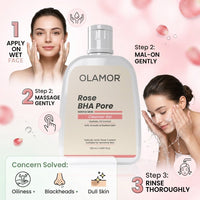OLAMOR Rose BHA Pore Cleanser Gel - 120gm