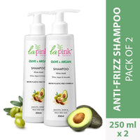 La Pink Olive & Argan Shampoo for Smooth and Shiny Hair Pack of 2