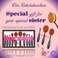 Majestique Allure Oval Makeup Brush Set Kit