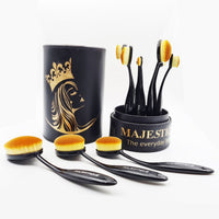 Majestique Premium Case Soft Makeup Brush Set Oval Kit