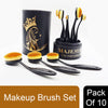 Majestique Premium Case Soft Makeup Brush Set Oval Kit