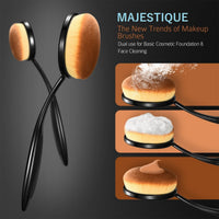 Majestique Premium Case Soft Makeup Brush Set Oval Kit