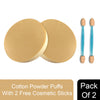Majestique Cotton Powder Puffs With 2 Free Cosmetic Sticks Combo