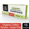Pee Safe Super Plus Organic Cotton 16 Tampons