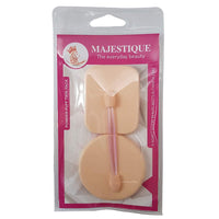Majestique Powder Puff Twin Pack With Dual Side Sponge Stick 3 Pieces