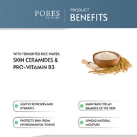 PORES Be Pure Anti-Pollution Face Toner With Fermented Rice Water, Skin Ceramides & Pro-Vitamin B3 100 ml