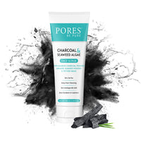 PORES Be Pure Charcoal & Seaweed Algae Gel Face Scrub With Bamboo Charcoal Powder, Organic Seaweed Powder & Vetiver Grass 100 ml