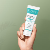 PORES Be Pure Charcoal & Seaweed Algae Gel Face Scrub With Bamboo Charcoal Powder, Organic Seaweed Powder & Vetiver Grass 100 ml