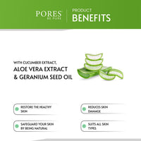 PORES Be Pure Cucumber & Aloe Vera Face Toner With Cucumber Extract, Aloe Vera Extract & Geranium Seed Oil 100 ml