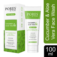 PORES Be Pure Cucumber & Aloe Vera Face Wash With Cucumber Extract, Aloe Vera & Geranium Seed Oil 100 ml