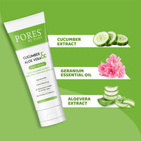 PORES Be Pure Cucumber & Aloe Vera Face Wash With Cucumber Extract, Aloe Vera & Geranium Seed Oil 100 ml