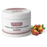 PORES Be Pure Keratin & Argan Oil Hair Mask With Hydrolyzed Keratin & Argan Oil With Blend Of 10 Essential Oils 200 gm