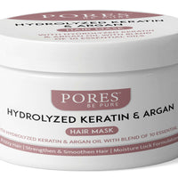 PORES Be Pure Keratin & Argan Oil Hair Mask With Hydrolyzed Keratin & Argan Oil With Blend Of 10 Essential Oils 200 gm