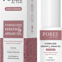 PORES Be Pure Hydrolyzed Keratin & Argan Oil Hair Serum With Hydrolyzed Keratin, Argan Oil & Almond 100 ml