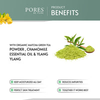 PORES Be Pure Matcha Green Tea & Chamomile Face Toner With Organic Matcha Green Tea Powder, Chamomile Essential Oil & Ylang 100 ml