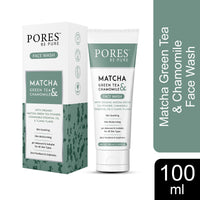PORES Be Pure Matcha Green Tea & Chamomile Face Wash With Organic Matcha Green Tea Powder, Chamomile Essential Oil & Ylang 100 ml