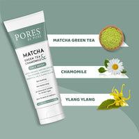 PORES Be Pure Matcha Green Tea & Chamomile Face Wash With Organic Matcha Green Tea Powder, Chamomile Essential Oil & Ylang 100 ml