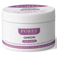 PORES Be Pure Onion Hair Mask With Cold Pressed Red Seed Oil, Fenugreek & Chia Seeds 200 gm