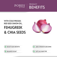PORES Be Pure Onion Hair Mask With Cold Pressed Red Seed Oil, Fenugreek & Chia Seeds 200 gm