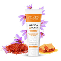 PORES Be Pure Saffron & Honey Face Scrub With Hydrolyzed Honey, Indian Saffron & Milk Proteins 100 gm