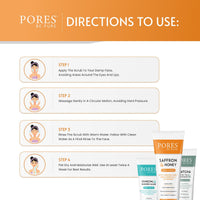 PORES Be Pure Saffron & Honey Face Scrub With Hydrolyzed Honey, Indian Saffron & Milk Proteins 100 gm