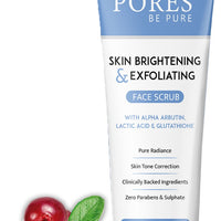 PORES Be Pure Skin Brightening & Exfoliating Face Scrub With Alpha Arbutin, Lactic Acid & Glutathione 100 gm