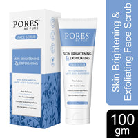 PORES Be Pure Skin Brightening & Exfoliating Face Scrub With Alpha Arbutin, Lactic Acid & Glutathione 100 gm