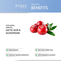 PORES Be Pure Skin Brightening & Exfoliating Face Scrub With Alpha Arbutin, Lactic Acid & Glutathione 100 gm