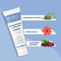 PORES Be Pure Skin Brightening & Exfoliating Face Scrub With Alpha Arbutin, Lactic Acid & Glutathione 100 gm