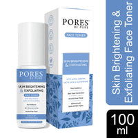 PORES Be Pure Skin Brightening & Exfoliating Face Toner With Alpha Arbutin, Lactic Acid & Glutathione 100 ml