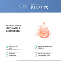PORES Be Pure Skin Brightening & Exfoliating Face Toner With Alpha Arbutin, Lactic Acid & Glutathione 100 ml