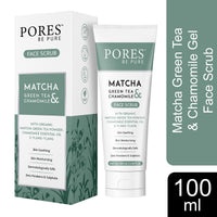 PORES Be Pure Matcha Green Tea & Chamomile Gel Face Scrub With Organic Matcha Green Tea Powder, Chamomile Essential Oil & Ylang 100 ml