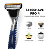 LetsShave Pro 4 Value Set (1 Razor Handle + 4 Bldes) Pack of 4
