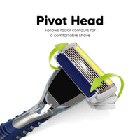 LetsShave Pro 6 Plus Lite Face & Head Shaving Razor Value Set, 1 razor Handle 4 Blades+ Travel Cap 214 gm