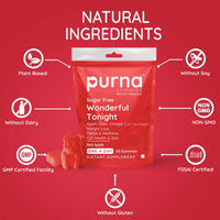 Purna Gummies Sugar Free Wonderful Tonight Apple Cider Vinegar 30 Gummies for Weight Loss Detox Gut Health Supplement Red Apple Flavor