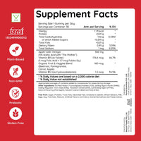 Purna Gummies Sugar Free Wonderful Tonight Apple Cider Vinegar 30 Gummies for Weight Loss Detox Gut Health Supplement Red Apple Flavor