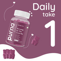 Purna Gummies Ceramides Skin Nourishment, Hydration, Glow & Anti-Aging Support, Passion Fruit Flavor, 1 Daily, 30 Gummies - Sampurna