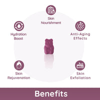 Purna Gummies Ceramides Skin Nourishment, Hydration, Glow & Anti-Aging Support, Passion Fruit Flavor, 1 Daily, 30 Gummies - Sampurna