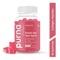 Purna Gummies Collagen Peptides, Skin Rejuvenation, Anti-Aging & Bone Strength, Watermelon Flavor, 1 Daily, 30 Gummies - Sampurna