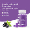 Purna Gummies Hyaluronic Acid, Moisturizer, Glowing Skin & Anti-Wrinkle Support, Black Currant Flavor, 1 Daily, 30 Gummies - Sampurna