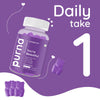 Purna Gummies Hyaluronic Acid, Moisturizer, Glowing Skin & Anti-Wrinkle Support, Black Currant Flavor, 1 Daily, 30 Gummies - Sampurna