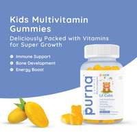 Purna Gummies Kids Multivitamin Gummies For Growth, Immunity And Health 30 Gummies