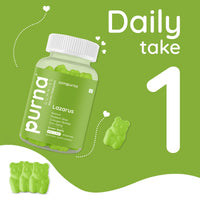 Purna Gummies Retinal Glow, Collagen Builder, Anti-Aging & Radiant Skin Support, Green Apple Flavor, 1 Daily, 30 Gummies - Sampurna