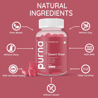 Purna Gummies Rosemary Oil, Skin Tone, Anti-Aging & Skincare Support, Rose Flavor, 1 Daily, 30 Gummies - Sampurna