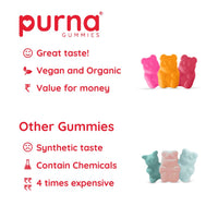 Purna Junior Brain Booster Gummies | Strawberry | Pack of 30 | 1 Daily - Annapurna (30 No)