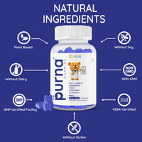 Purna Junior Eye Health Gummies | Berry | Pack of 30 | 1 Daily - Annapurna (30 No)